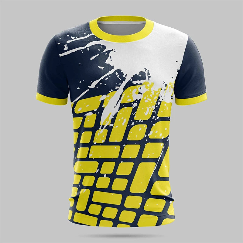 Men's Hiking Outdoor Sports T-Shirt Fashion 3D Print Design Stripe Tshirts For Men Clothes 2025 Summer Loose Breathable Tee Tops