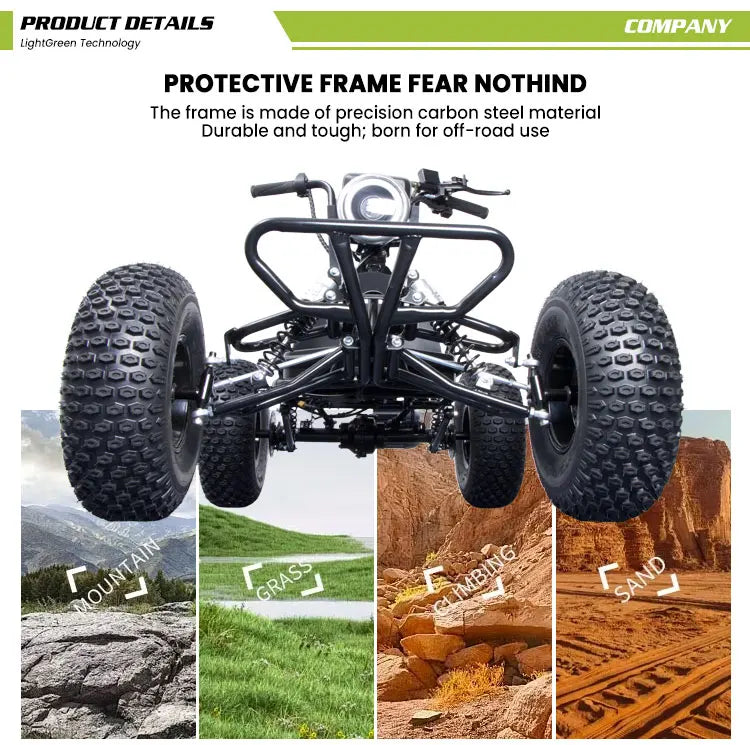 New Adult Off-road Kart Electric Power 4-stroke 8inch Tire Four-wheel High-Speed 40km/h Mountain Go Karts For Sale