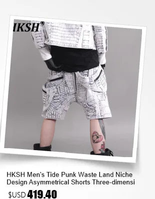 HKSH Summer New Men Dark Tide Youthful Original Design High Street Fashion Punk Pocket Hooded Chic Tie-Dye Loose Vest Ins HK5741