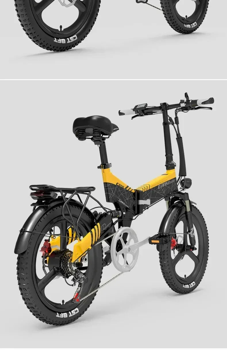 Electric Bicycle LANKELEISI G650motor 500w battery 48v12.8ah mini Folding e-bike urban leisure 20inch shock absorption E-bike