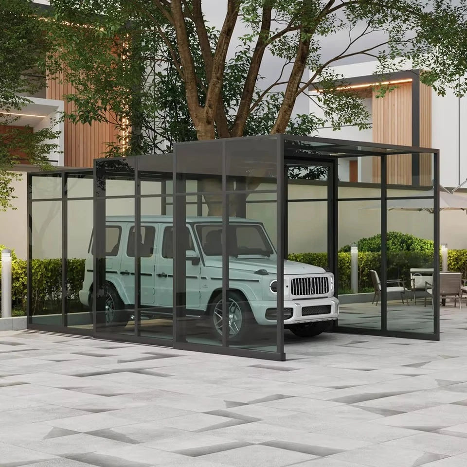 Durable  Automatic Shrinkage Sunshade Garage Foldable Carport, Retractable Carport, Manual, Electric