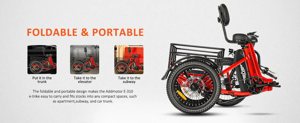 Folding Electric Trike E-310 Plus ADDMOTOR 750W 48V 20Ah 3 Wheel E-bikes