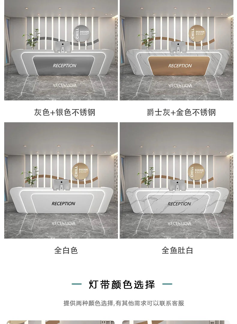 Italian Minimalist Checkout Counter Nordic Luxury Beauty Salon Medical Reception Desks Training Institution Office Furniture FYR