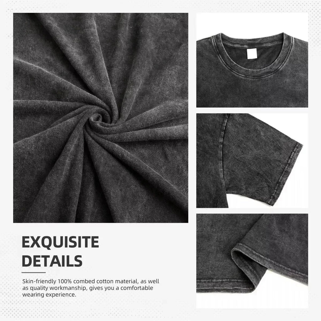 Retro Spider Man Gym Workout Graphic Washed Black Oversized T-shirts for Men Women Movie Streetwear Hip Hop Cotton Tops Harajuku