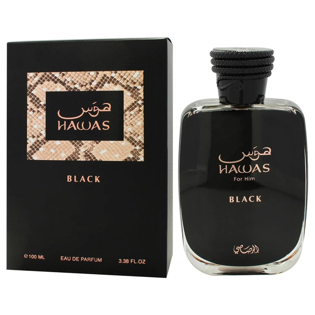 RASASI Hawas Black EDP Men's Perfume 3.38 Fluid Ounces - Ideal for Halloween Christmas Gifts And Lovers