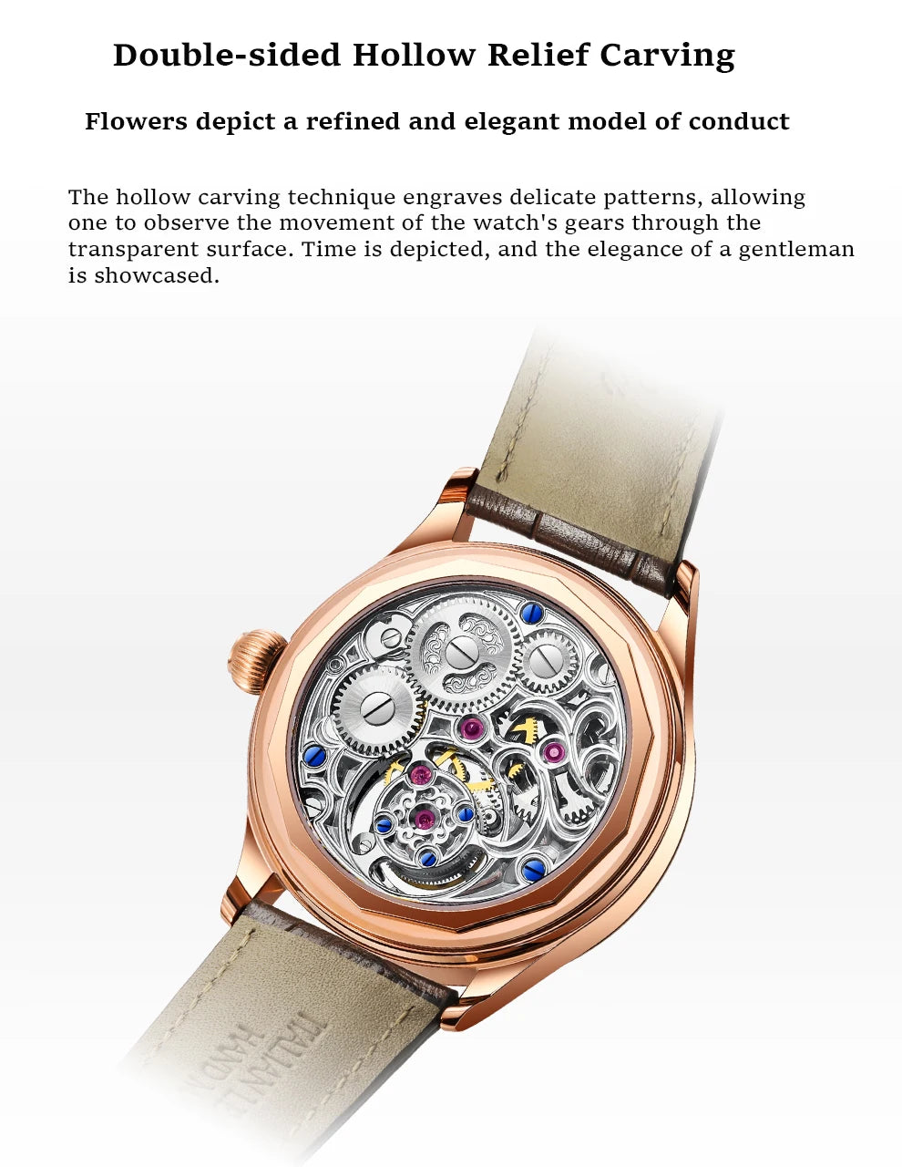 Haofa GMT Flying Tourbillon Mechanical Man Watch Skeleton Tourbillon Movement Luxury Moon Phase Watches for man Hollow 1035
