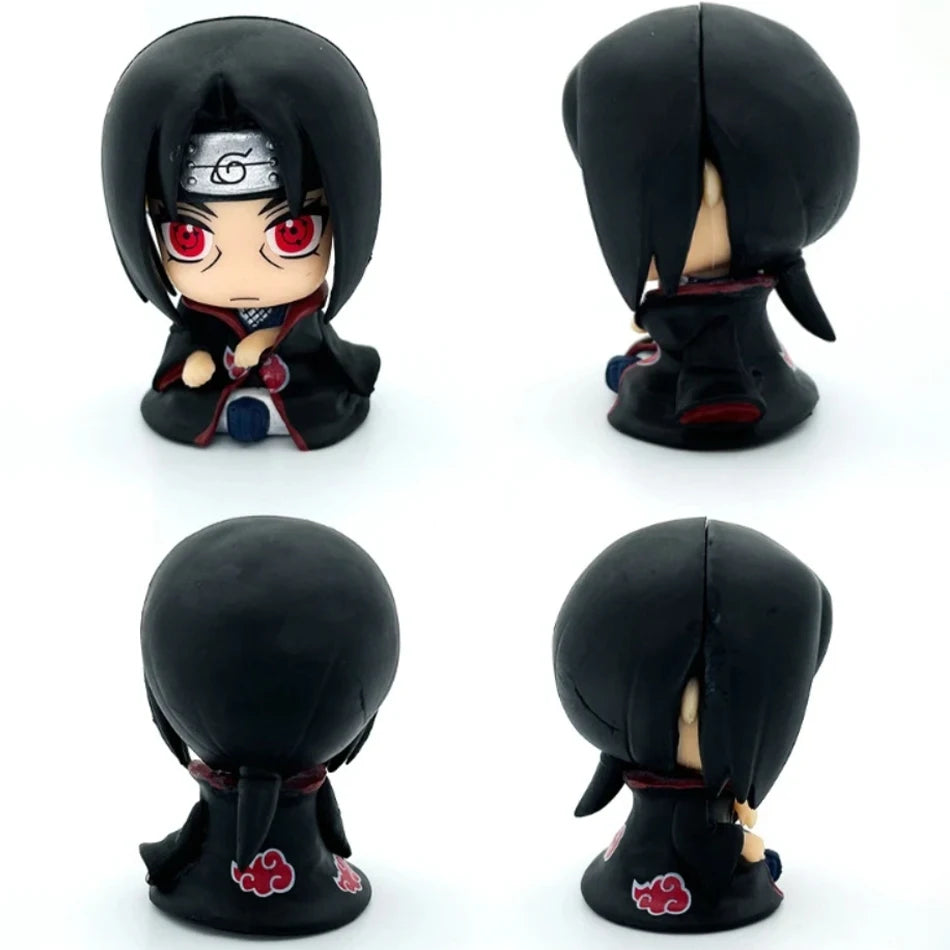 HOT Naruto Anime Figure Naruto Kakashi Action Figure Q Version Kawaii Sasuke Itachi Figurine Car Decoration Collection Model Toy