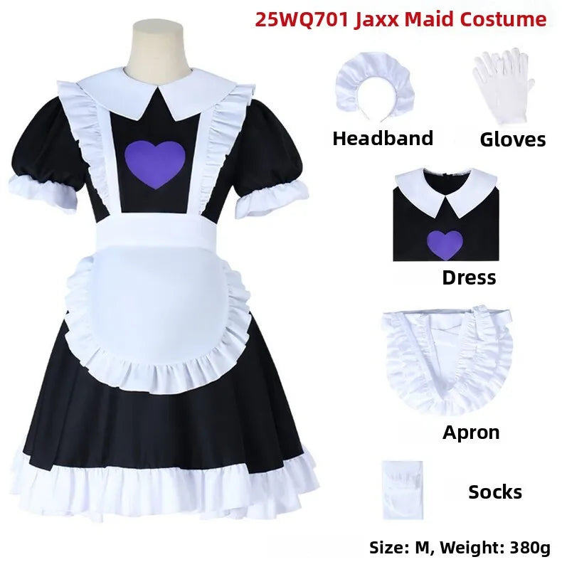 Magic Number Circus Cosmaid Jax Cosplay Roleplay Costume Female Servant Uniform Anime Themed Party Wear Fashionable Cosplay O...