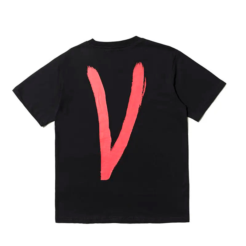 New VLONE LIFE Limited 19ss Letter Print Graffiti LOVE Print Men's and Women's Fashion Brand Short Sleeve Loose T-Shirt