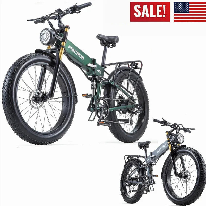 26" Electric Bike 1000W E-Bike For Adults 48V 20AH Bicycle  28mph Fat Tyre US