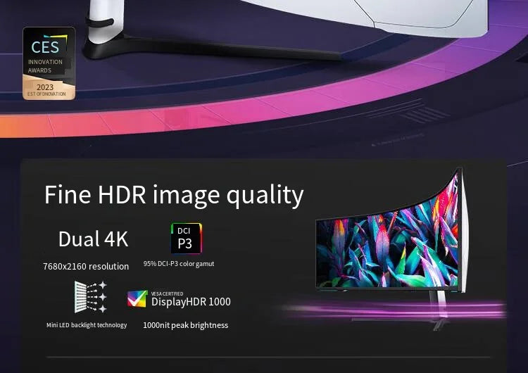 The world's first dual-UHD gaming monitor Ody-ssey S57CG954NC sam-sung 57inch dual 4K 240Hz with Curved Screen Monitor
