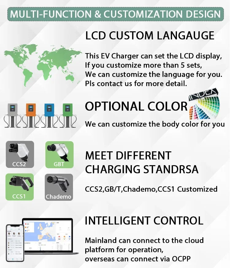 Mobile GBT CCS2 CCS1 OCPP 120kw 160kw 240kw 360kw 480kw Electric Vehicle Charger Pile EV DC Fast Charging Station OEM