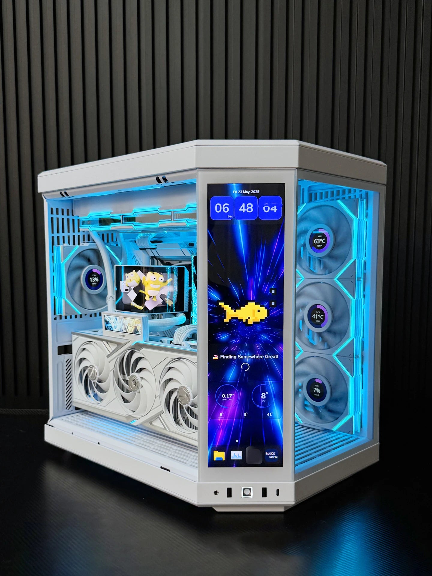 Pure white high-end sea view room computer host 9800X3D 5080 high-value touch screen desktop