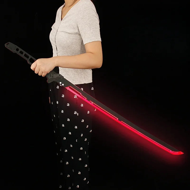 80/108cm Cyberpunk Katana Acrylic Luminous Sword Knife Anime Cosplay Prop Real Size Japanese Katana Samurai Sword Sabre Kid Toy