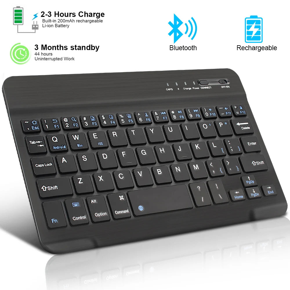 Bluetooth Keyboard Mini Keyboard 200mAh Rechargeable Silent Keyboard Wireless Gaming Keyboard for Laptop Tablet Mac OS Windows