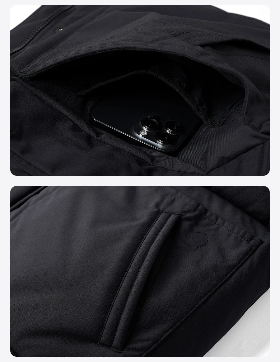 SIMWOOD 2026 Spring Winter New 90% White Goose Down Coats Men Warm Hooded Outdoor Water-repellent Quality Jackets