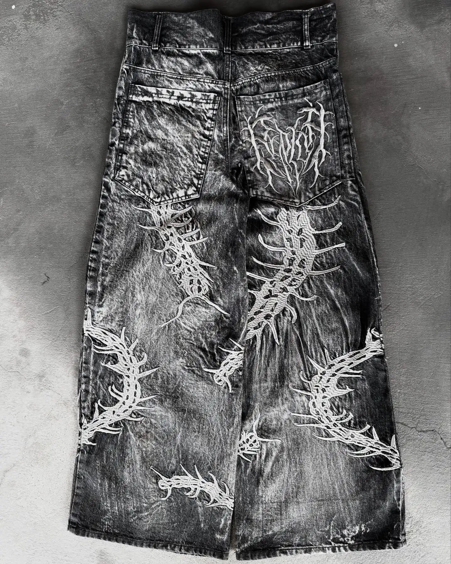 American Retro Horror Blood Hand Halloween Jeans Men's and Women's Y2K New Popular Harajuku Hip-Hop Gothic Loose Street Clothes
