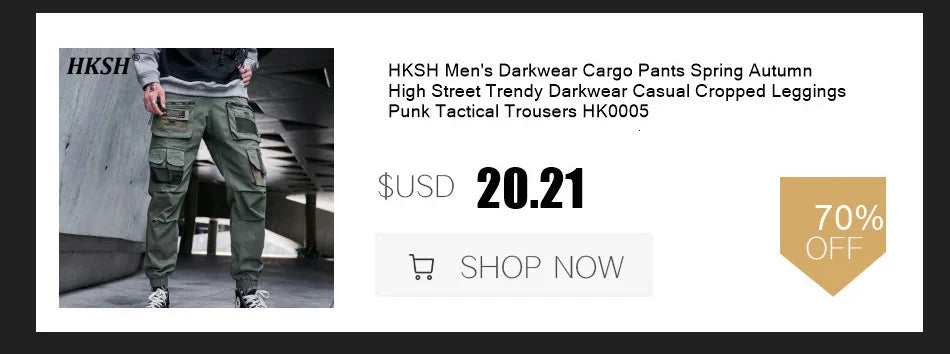 HKSH Spring Autumn Winter Men's Tide RO Heavy Niche O-Neck Letter Jacquard Knitted Pullover Silhouette Loose Dark Sweater HK3476
