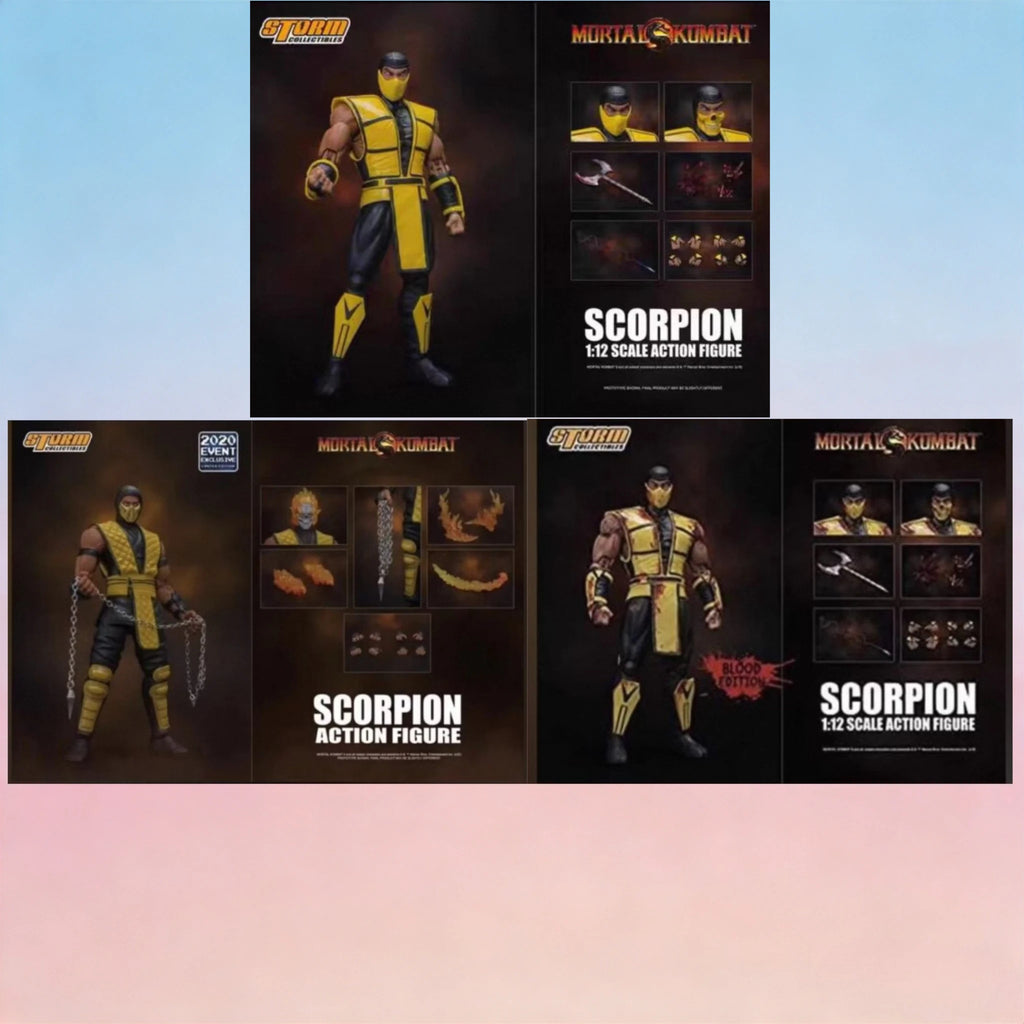 In-stock Storm Toys Mortal Kombat Scorpion Yellow Ninja 1/12 Action Figure Model Collectible Gift