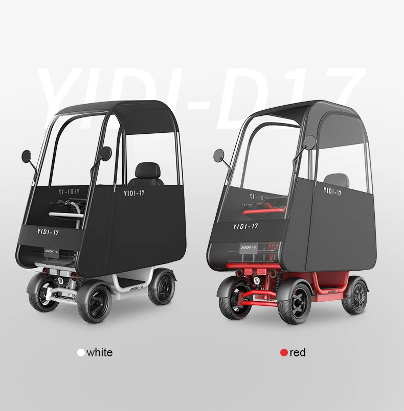 Travel Sunshade 4 Wheels 48V 1000W Wide Seat Reverse Gear Mobility Disabled Handicapped Elderly Electric Scooter For Seniors