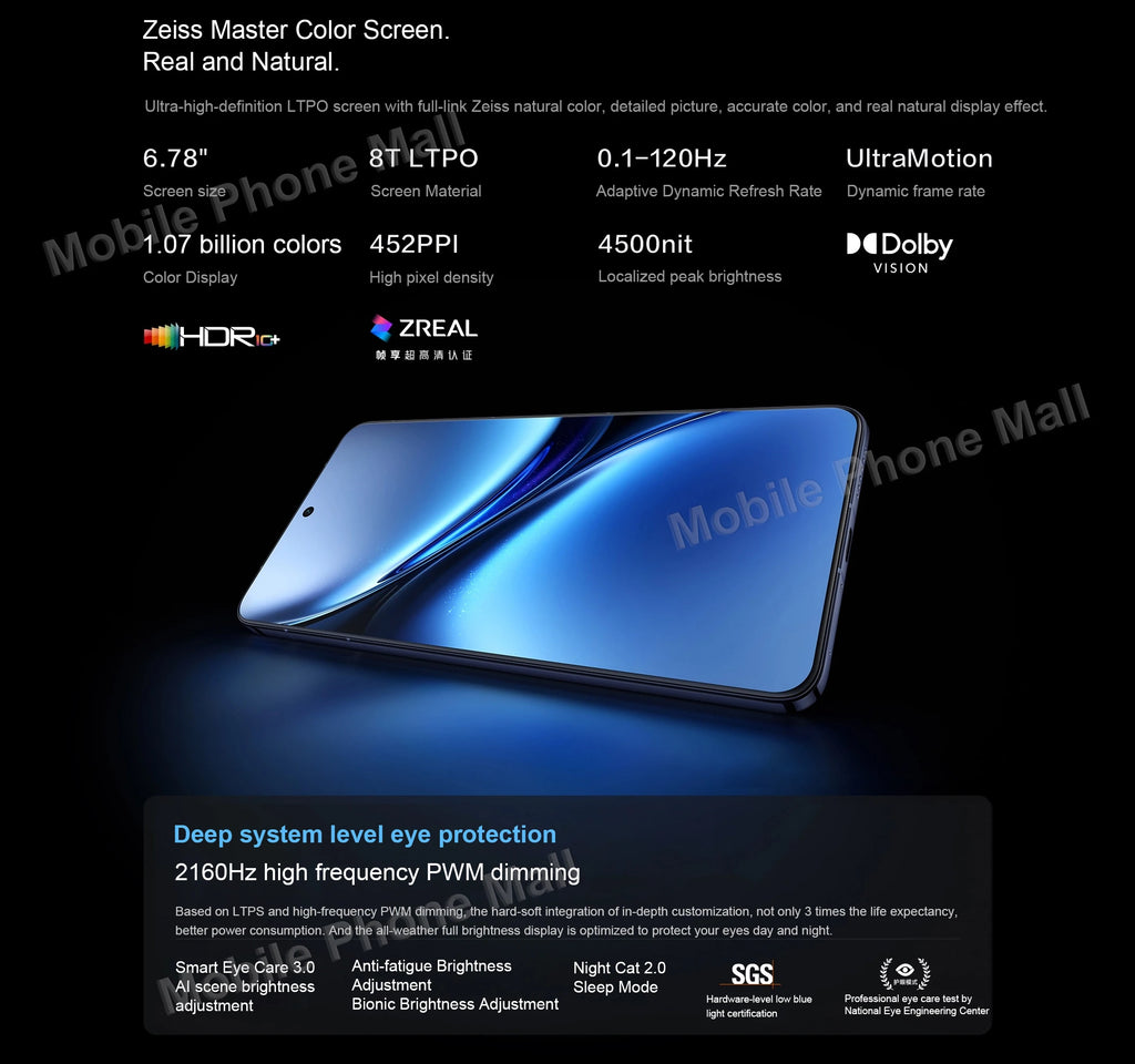 New Original Vivo X200 Pro 5G Mobile Phone 6.78 Inches 120Hz Screen Dimensity 9400 Camera 200MP Battery 6000mAh Smartphone