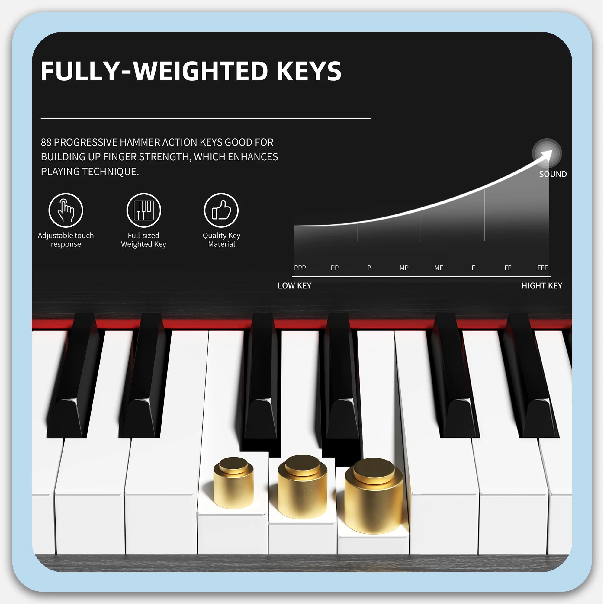 Piano Keyboard 88 Keys Digital Studio Keyboard Professional Piano Usb 88 Key Piano For Sale Electronic Musical Instrument
