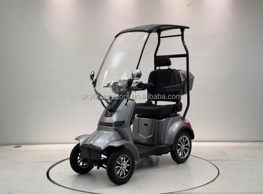 Modification Hot-selling 4-Wheel Electric Mobility Scooter with Canopy Roof Max 25km/h Long Range Outdoor Travel for Adult