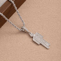 Luxury Hip Hop Necklace Stainless Steel Skew Head Zircon Couple Pendant Necklace Full of Zircon Pendant Street Fashion Necklace