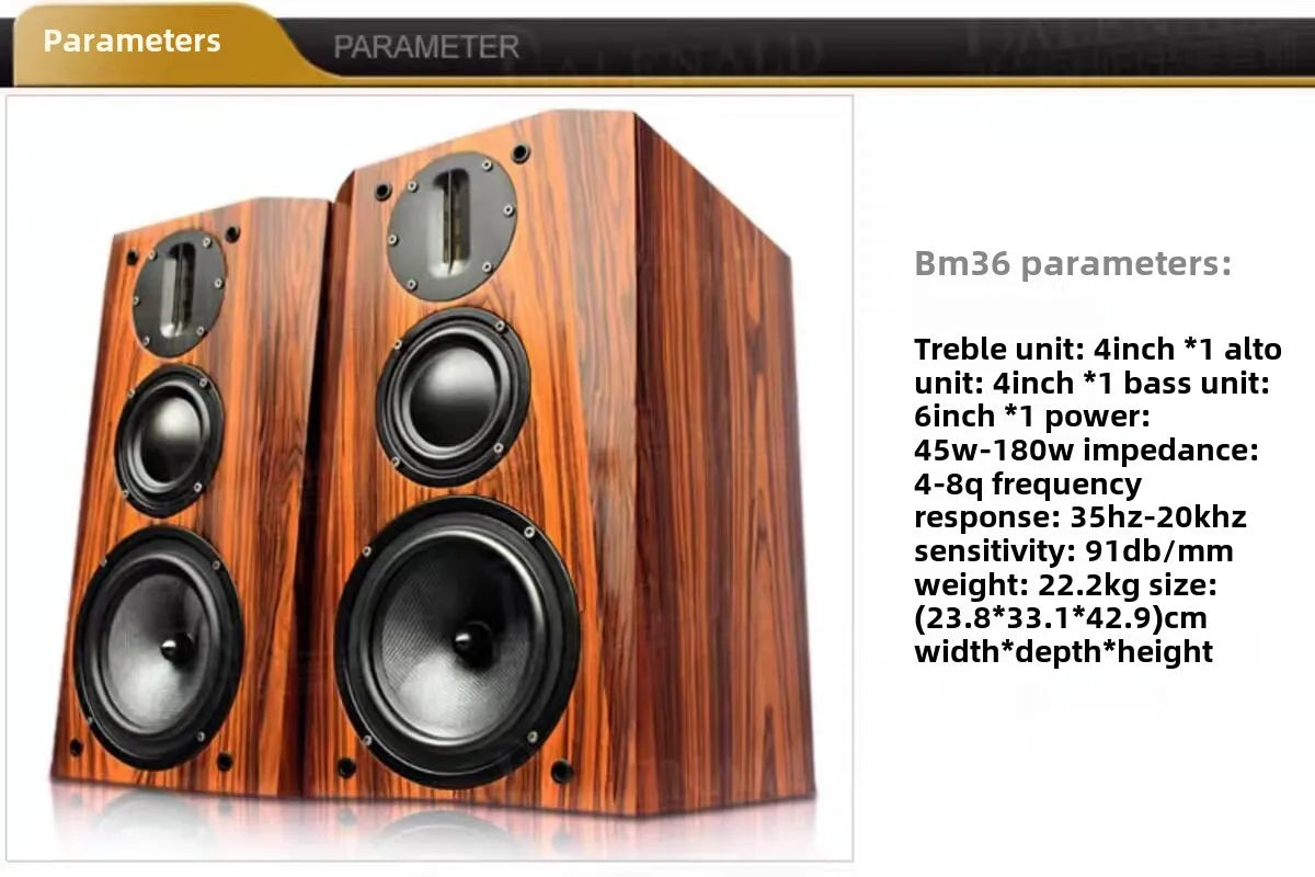 Bm36 High Fidelity Hifi Speaker Fever Level Passive Bookshelf Speaker Three-way Home Audio Sound Speaker