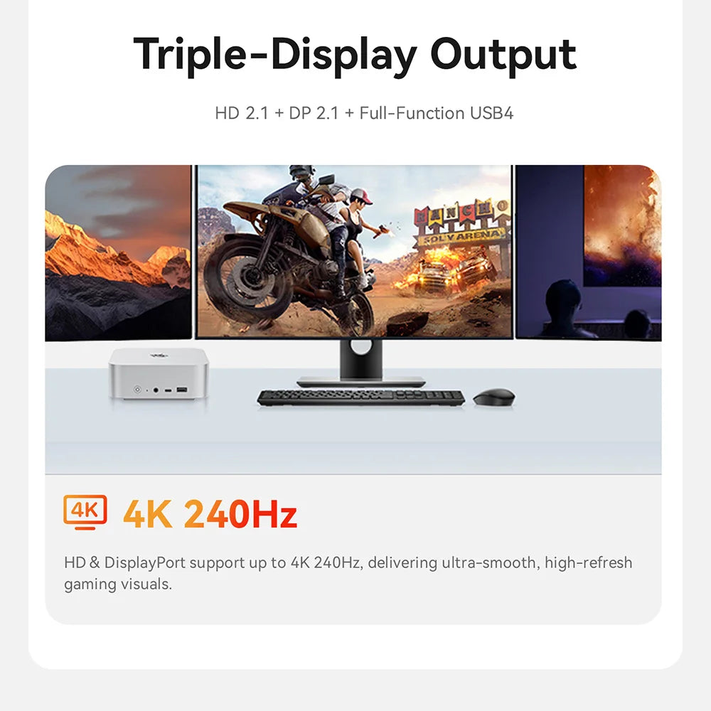Beelink SER9 Pro AMD Ryzen AI9 HX370 Powerful AI PC 32G DDR5 1T NVME SER10 Max HX470 H255 Gaming PC PCIe4.0 SSD Desktop Computer