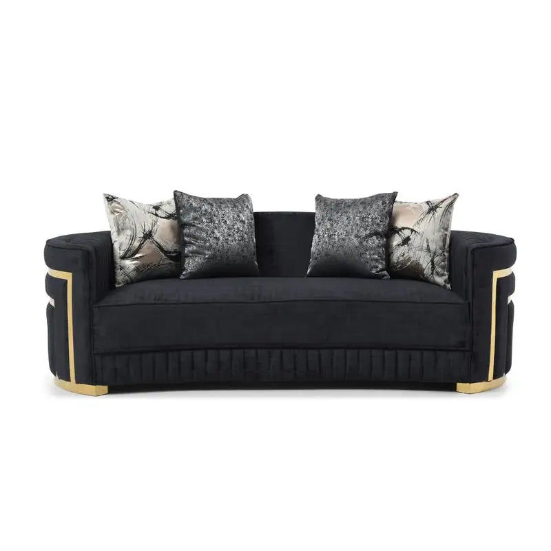 Black Sofa G00523A-S, Modern Design, Elegant and Comfortable Home Seating, Ideal for Living Room and Lounge Spaces