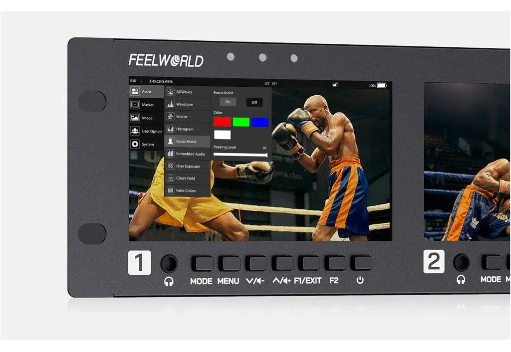 FEELWORLD Q41 Quad 4.5" 2RU Rackmount Monitor 3G-SDI 4KHDMI AV input and output 1280x720 pixels