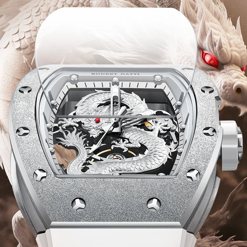 Bonest Gatti New Dragon Wrist Watch New Stainless Steel Case Luxury Fashion Business Watches for Men