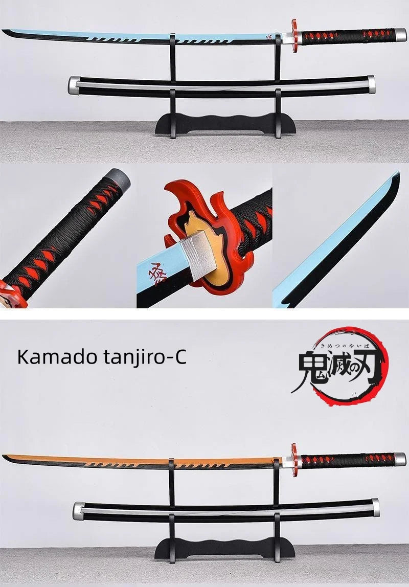 104cm Japanese Katana Samurai Sword Accessory Demon Slayer Katana Tanjirou Sword Kimetsu No Yaiba Iron Ninja Knife Cosplay Toy