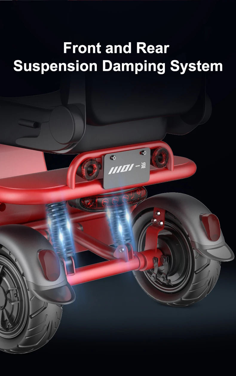 Travel Sunshade 4 Wheels 48V 1000W Wide Seat Reverse Gear Mobility Disabled Handicapped Elderly Electric Scooter For Seniors