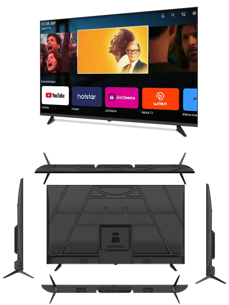 Global Version Android 11 Smart TV, 32 40 43 50 Inch, 4K UHD Frameless LED TV, WiFi Bluetooth Netflix YouTube Google Play HDR10