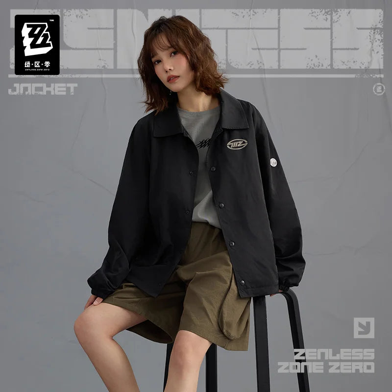 Official Zenless Zone Zero Unisex Reflective Jacket Anime Cosplay Costume ZZZ Studio 2025SS Thin Coach Jacket Birthday Gifts