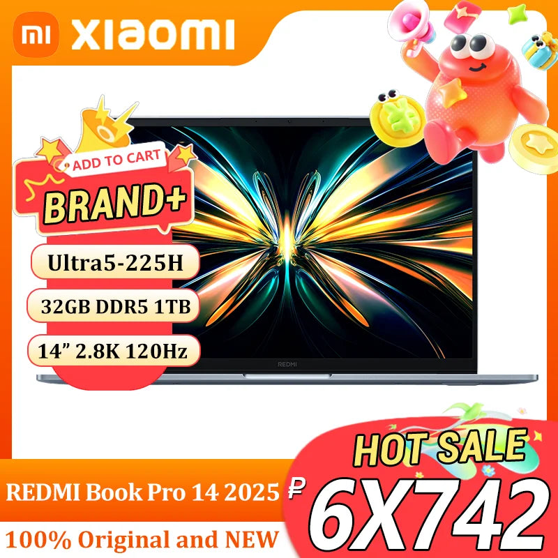 Xiaomi REDMI Book Pro 14 2025 Ultra5-225H/Ultra7-255H 32GB +1TB 14inch 2.8K 120Hz