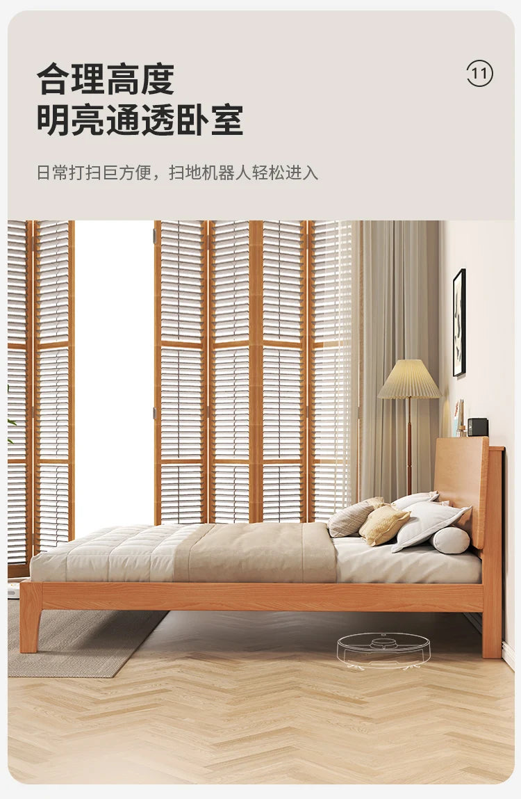 Elegant Storage Double Bed Frame Wood Platform Modern Twin Queen Bed Frame Full Size Nightstands Cama Moderno Lujo Furniture