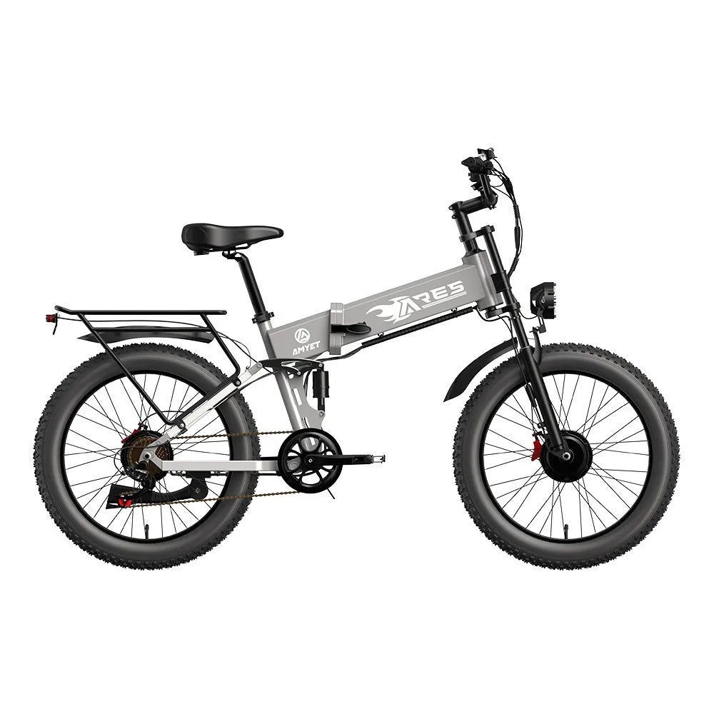 Electric Bike 2000W 52V 25AH AWD Dual Motor Folding E-bike 24" Fat Tire US