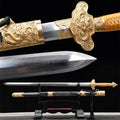 Premium Chinese Han Sword Folded Steel Damascus Blade Sharp Real Full Size Rayskin Scabbard Ready Battle Kongfu Dragon Katanas