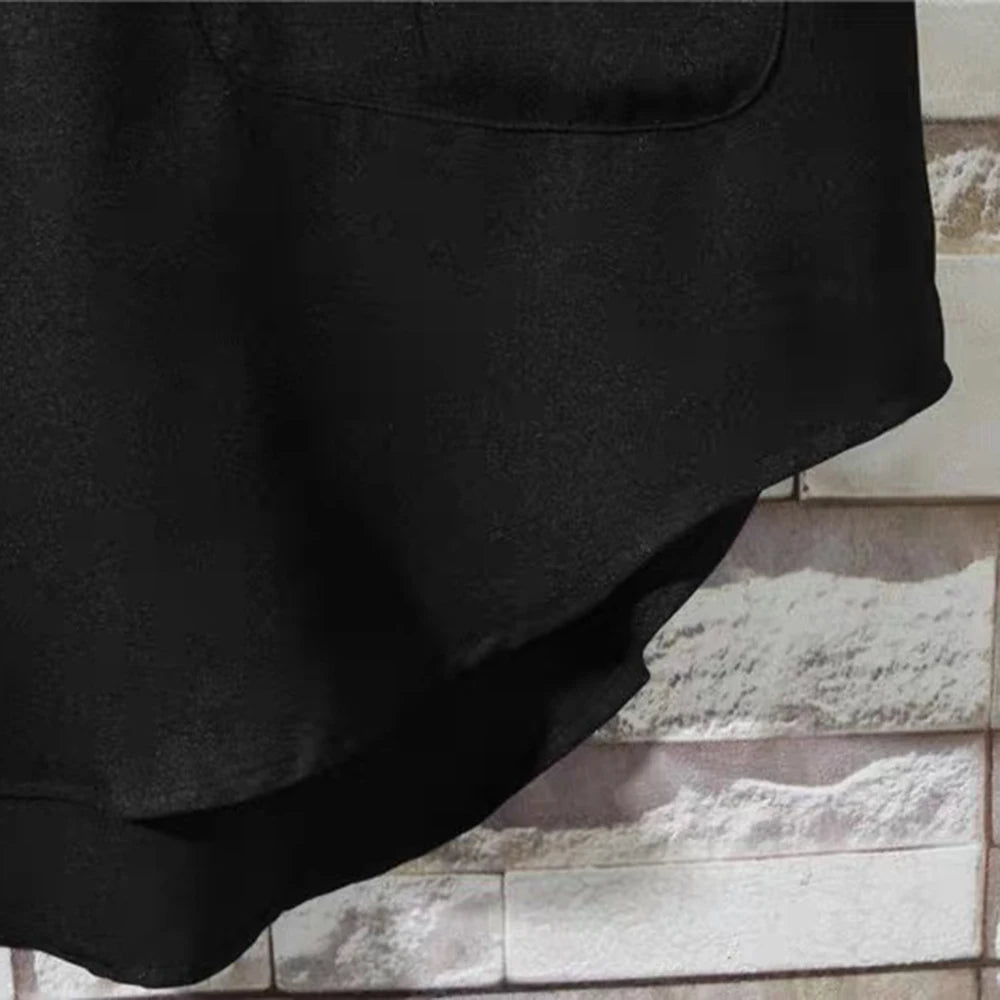 Men Dark Loose Fit Thin Mid-Length Shirt Summer Streetwear Fashion Youth Outdoor Breath Short-Sleeve Top Men'S Clothing 2026 New