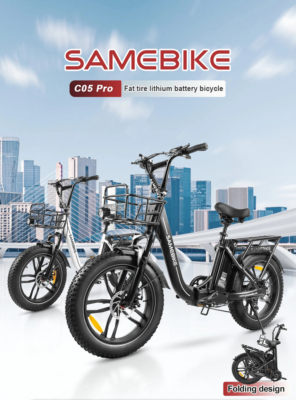 Folding E-bike 500W Brushless Motor 36V13AH Battery Electric Bike Alluminum Alloy All Terrain 20*4Inch Fat Tire Electric Bicycle