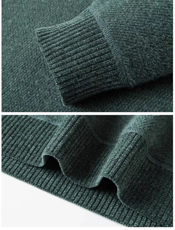 High quality warm plush knitted men pullover luxury brand comfort round neck Korean style fashion cartoon dog embroidery sweater
