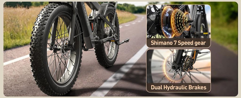 PUCKIPUPPY Bulldog Dual Battery E-bike 1350W 48V 30AH With Luxury Accessory Pack And Extra 15Ah Battery Electric Mountain Bike
