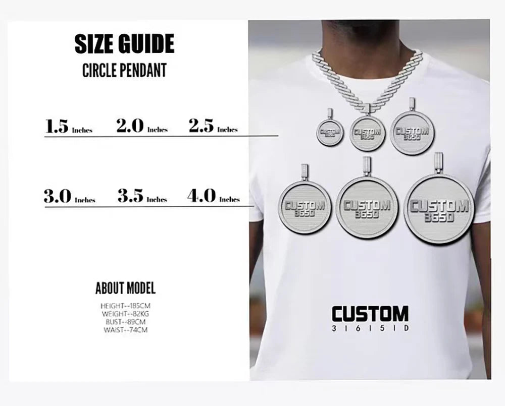 3D Pendant with Custom Design - Unique Personalized Necklace for Men and Women, Multiple Shapes and Symbol, Anniversary Gift