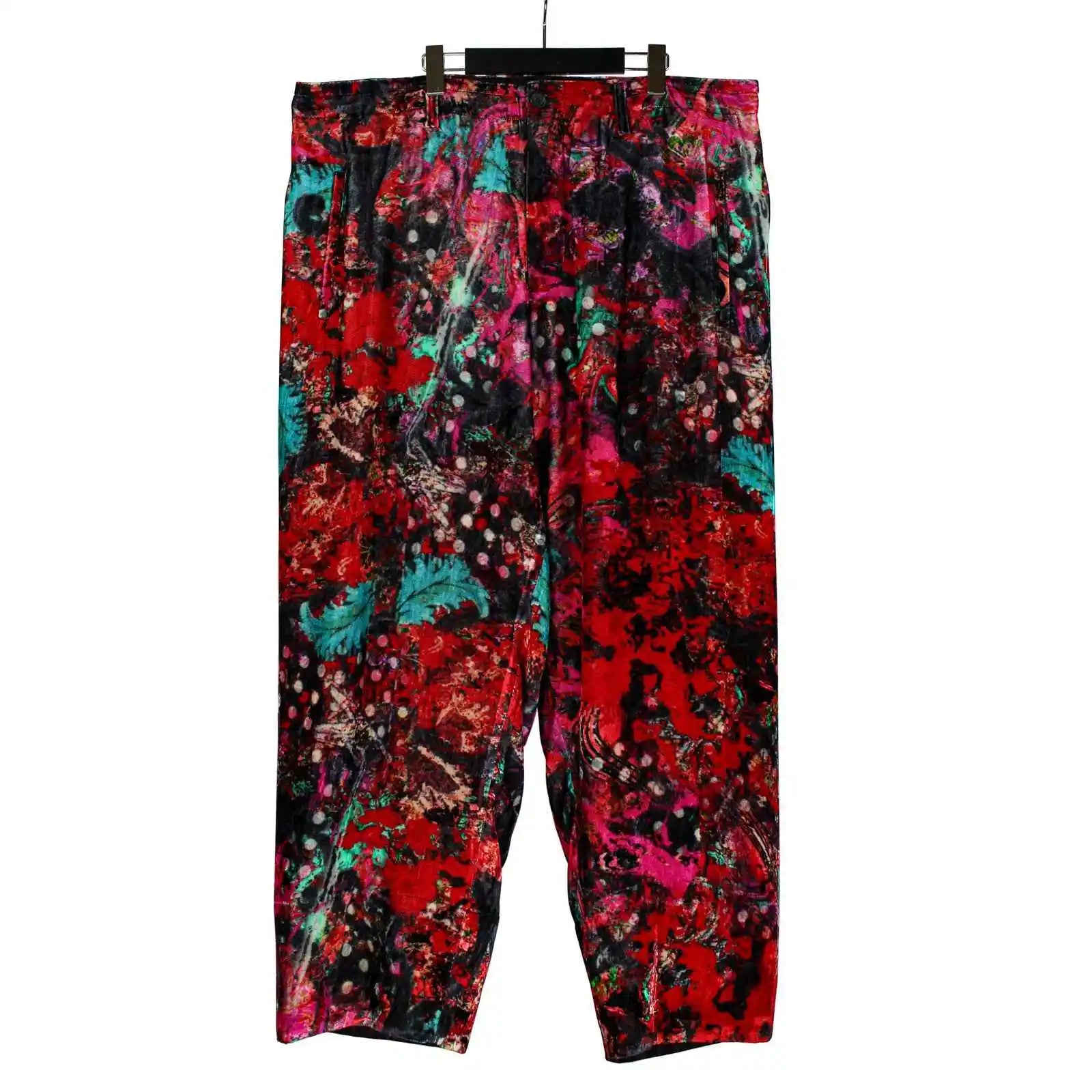 TOP-YAMAMOTO Japanese original design dark small print velvet loose casual pants