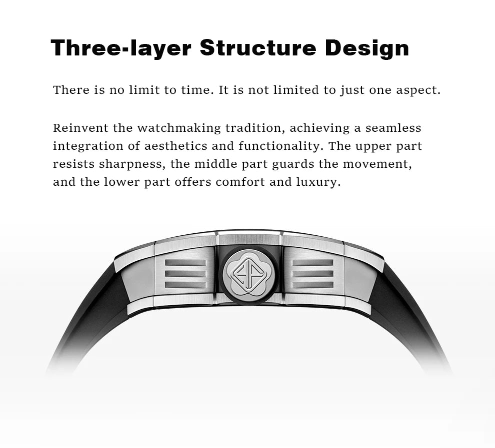 Haofa Automatic Tourbillon Movement Man Watch Flying Tourbillon Mechanical Stainless Steel Men's Luxury Watch Skeleton 1908