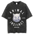 2024 Kimetsu no Yaiba Japanese Anime T Shirt Harajuku Man T Shirts Tees Shirt Tops Design Washed Black Short-Sleeve unisex top