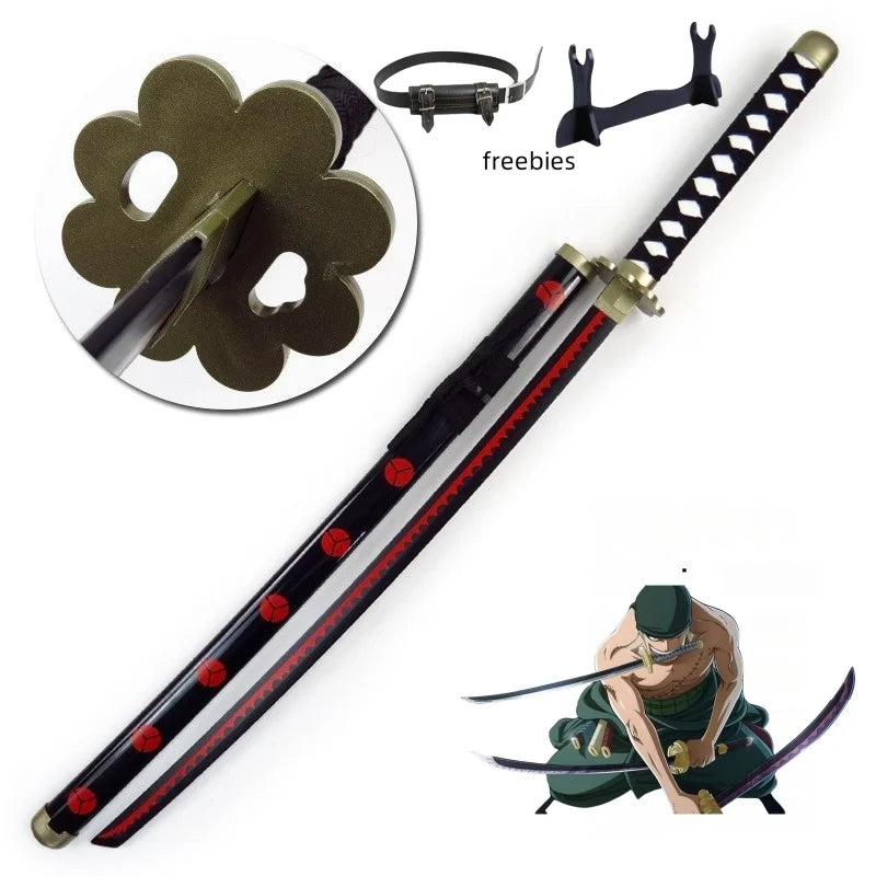 40incn Roronoa Zoro Katana Ninja Knife Sword Anime Cosplay Costume Zoro Real Size Japanese Katana Original Samurai Sabre Gift